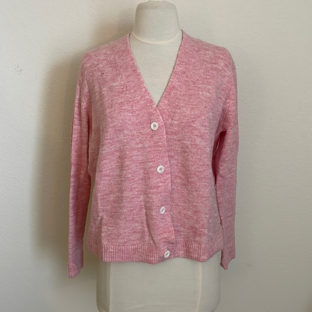 Old Navy pink marled v neck cardigan
